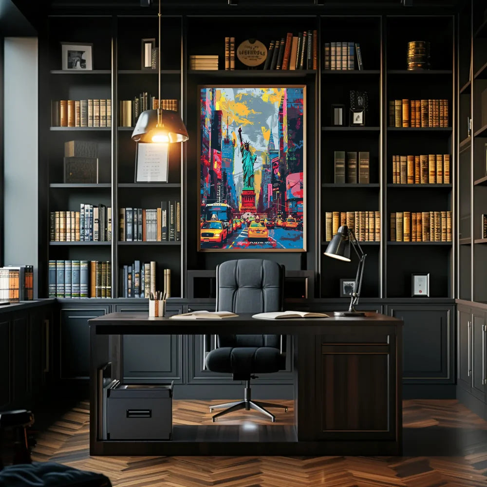 Surreal New York City Skyline Poster Abstract Wall Art