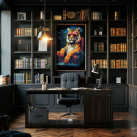 Tiger on Chair with Sunglasses - Animal Poster