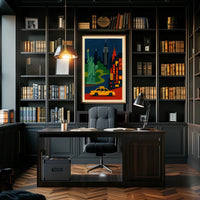 New York City Landmarks Poster Modern Wall Art For Home