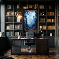 Eerie Dark Forest Scene Artistic Poster