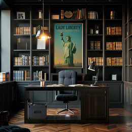 Statue Of Liberty Patriotic Poster Vintage Wall Art