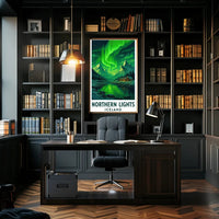 Northern Lights Over Iceland Travel Poster PosterGoat