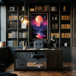 Surreal Cosmic Landscape: Vibrant Alien World Poster