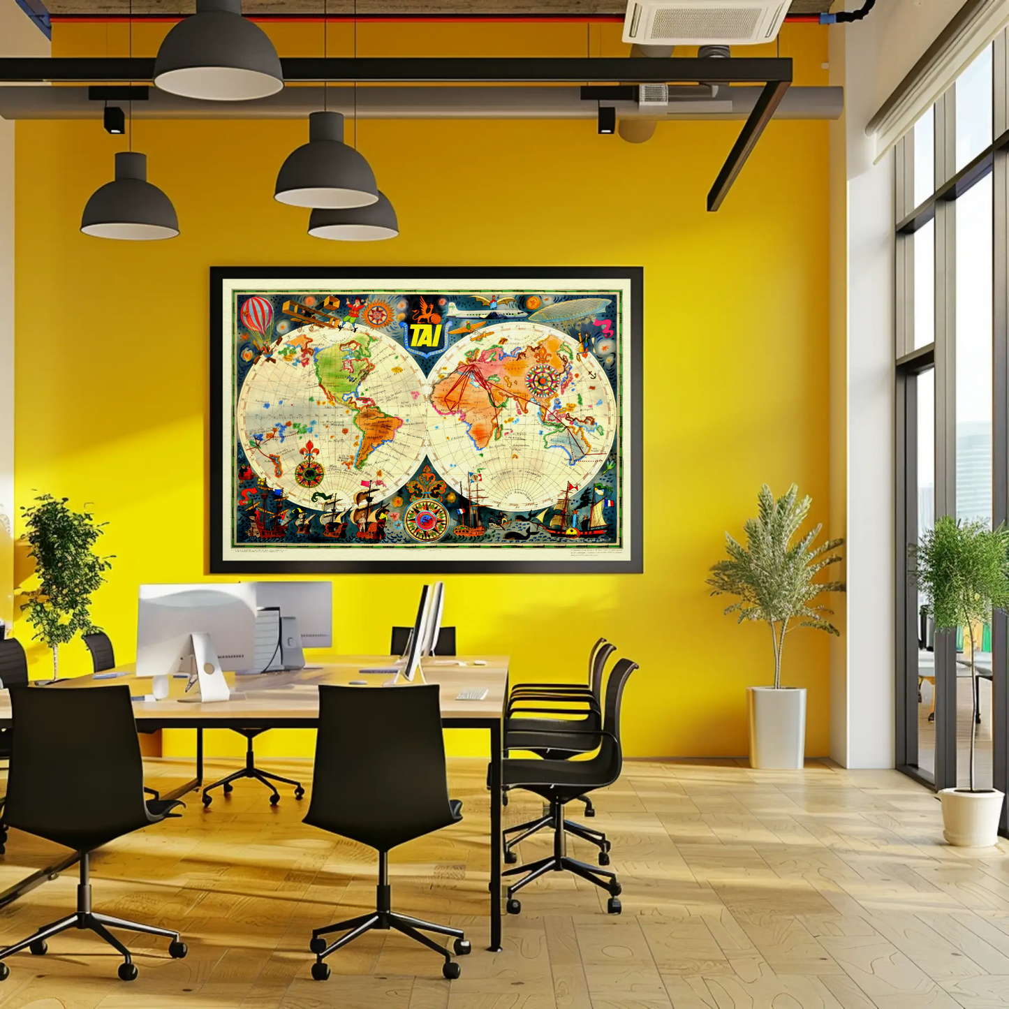 Vintage World Travel Map Poster