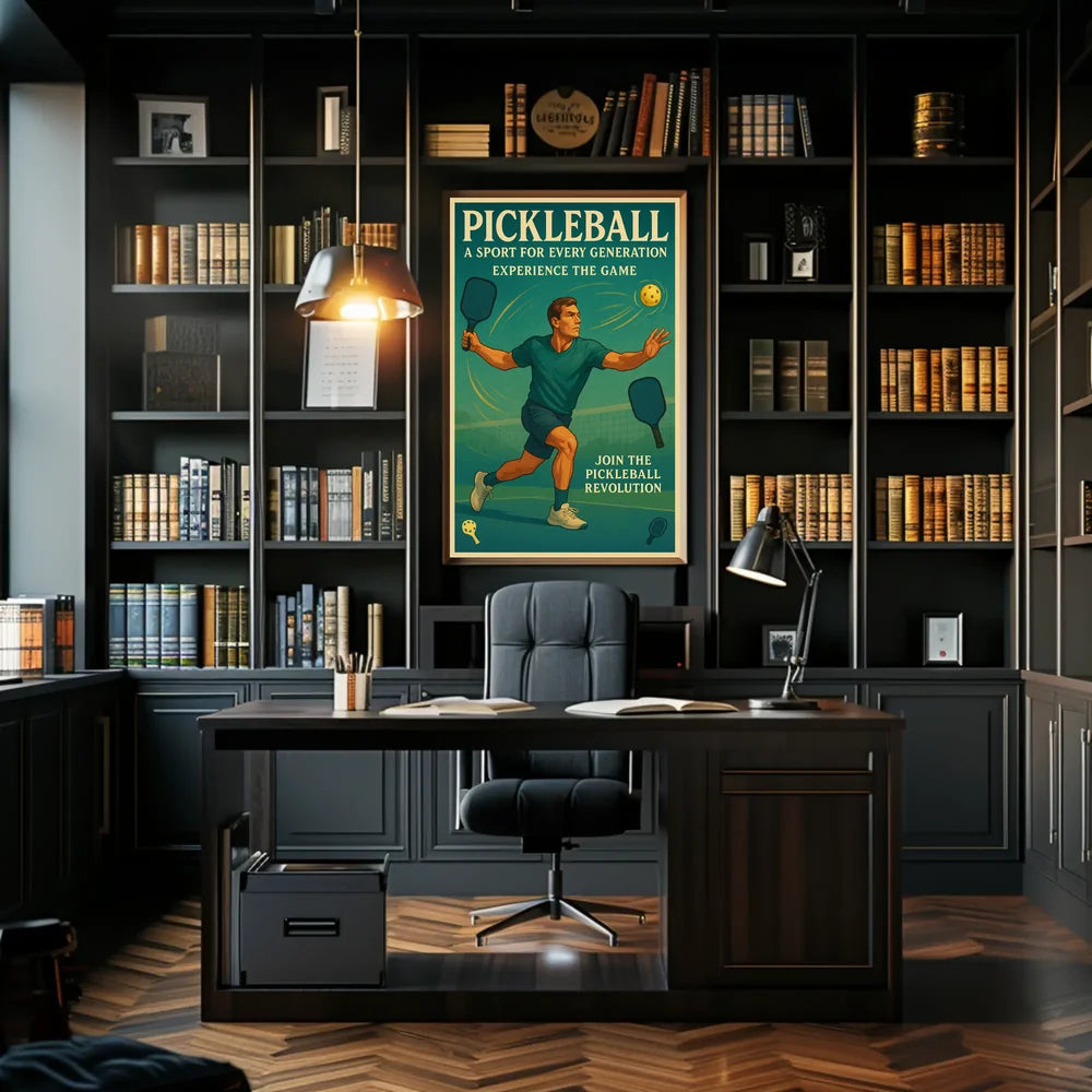 Pickleball Revolution Vintage Sports Poster PosterGoat