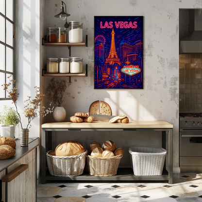 Las Vegas Neon Night Lights Travel Poster