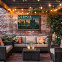 Detroit Historic Skyline Wall Art Print