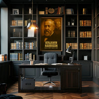 Benjamin Harrison Poster Vintage Presidential Portrait Wall Art Analog Film Aesthetic Print