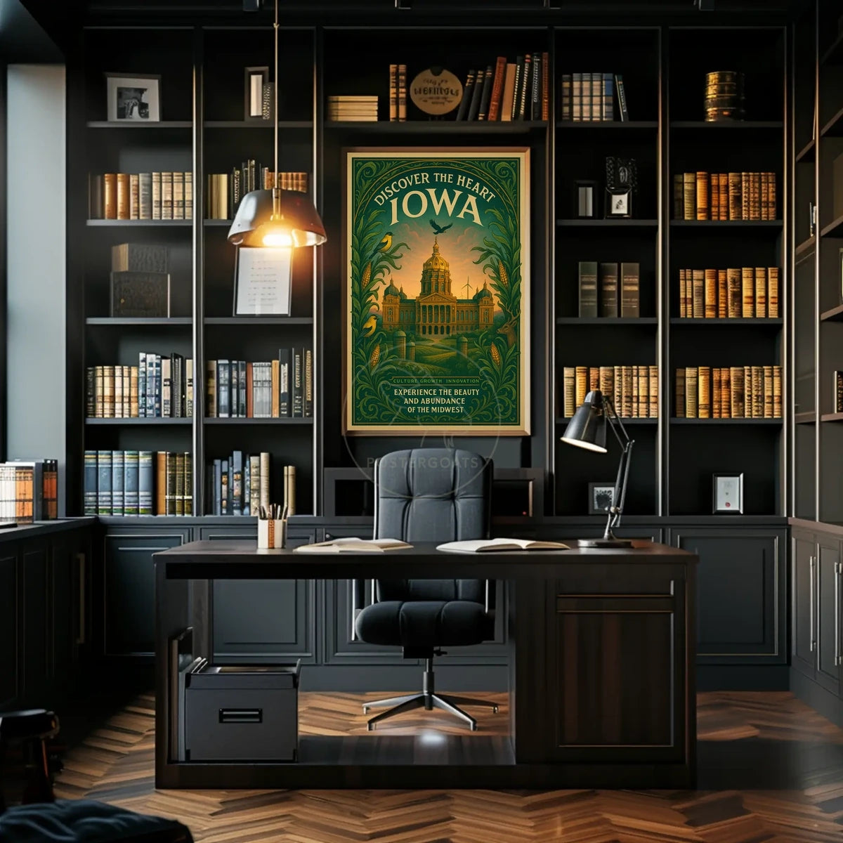 Vintage Iowa Travel Poster: Cultural and Agricultural Richness