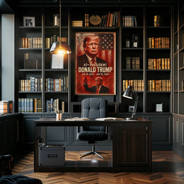 Donald Trump 47th President Vintage Scenic Patriotic Wall Art Collectible Poster