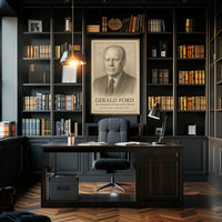 Gerald Ford 38th President Sketch Poster Art Print PosterGoat