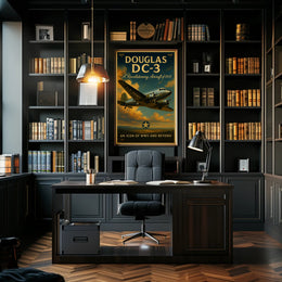 Douglas DC-3 Vintage Aircraft Poster Print