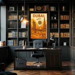 Discover Dubai Poster Vibrant Cityscape Wall Art Home