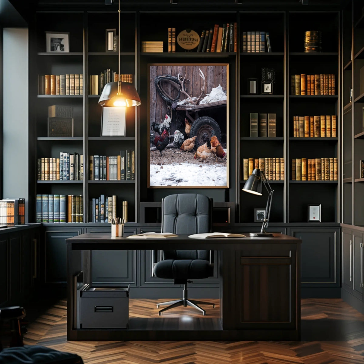 Rustic Farmyard Scene Poster