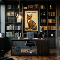 Abyssinian Cat Portrait Artwork Living Room Wall Poster