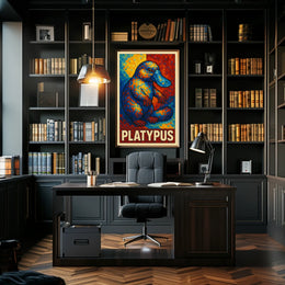 Vibrant Platypus Mosaic Poster