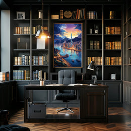 Cityscape At Dusk Poster