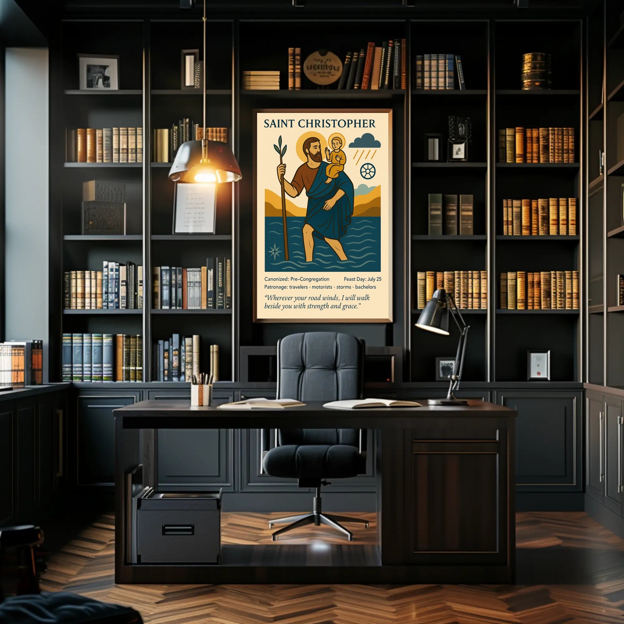 Saint Christopher Vintage Iconography in Mythology Poster