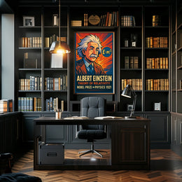 Albert Einstein Nobel Physics Vintage Scholarly Poster