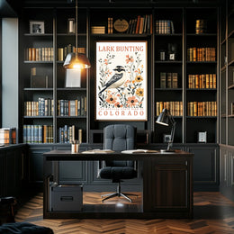 Lark Bunting Elegance: Colorado's State Bird Poster