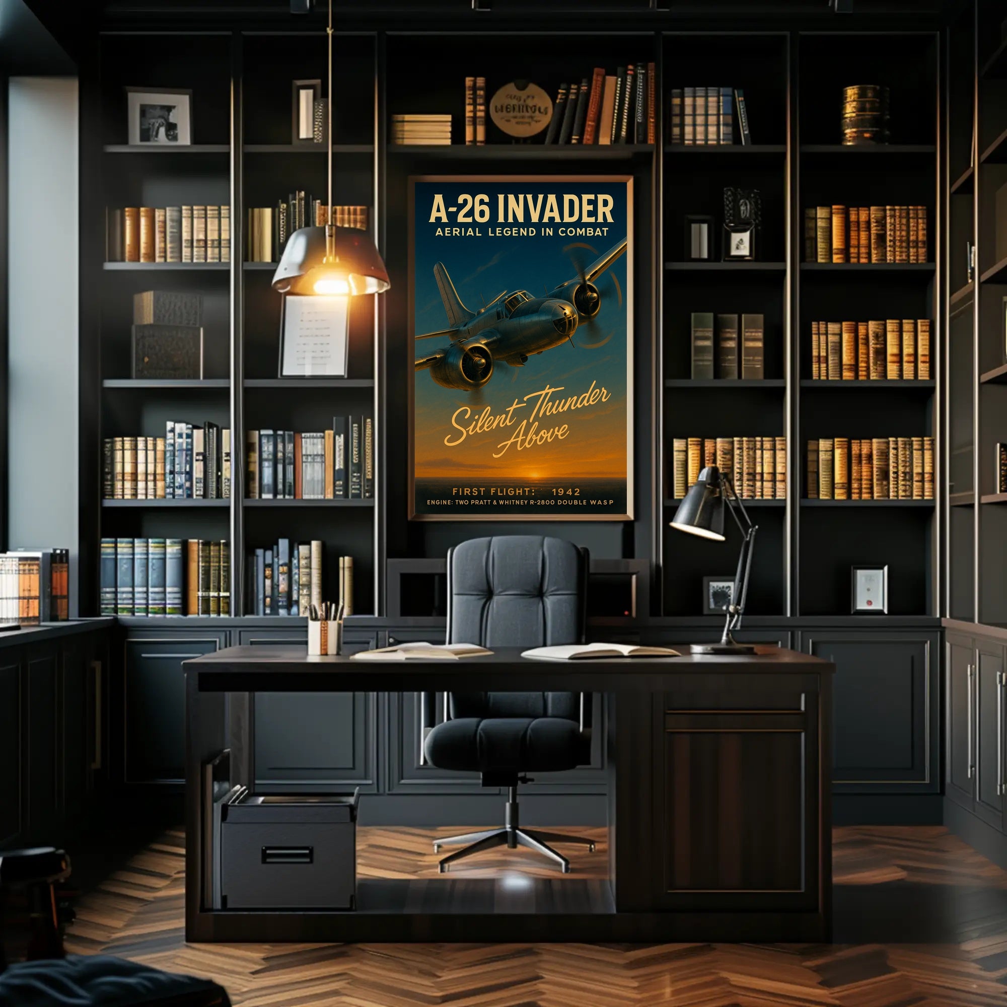 A-26 Invader Vintage Aviation WWII Poster