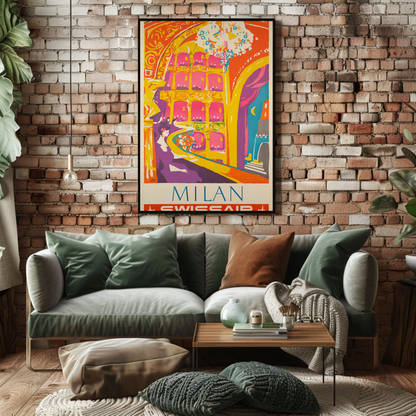 Swissair Milan 1953 Poster