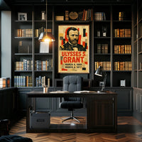 Ulysses S. Grant 18th President of the United States Layered paper Collage Poster