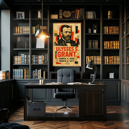 Ulysses S. Grant 18th President of the United States Layered paper Collage Poster
