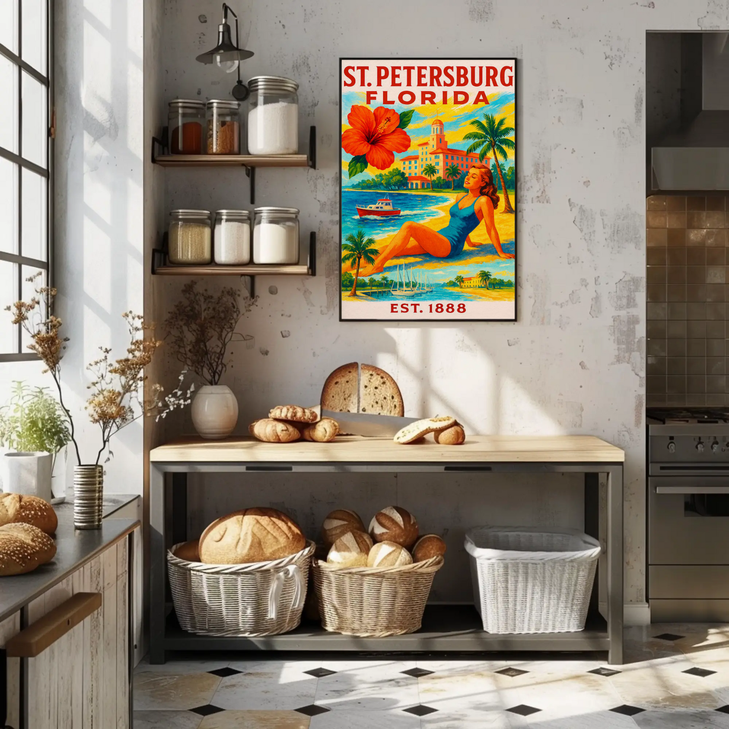 St Petersburg Florida Beach Resort Sunshine Girl Poster