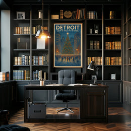 Detroit Light In The City Of Steel Poster