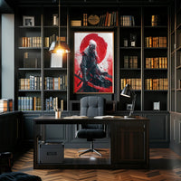 Warrior Fantasy Poster: Samurai with Glowing Katana PosterGoat