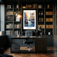 Pakistani Cityscape Watercolor Art - Urban or Cityscape Poster PosterGoat