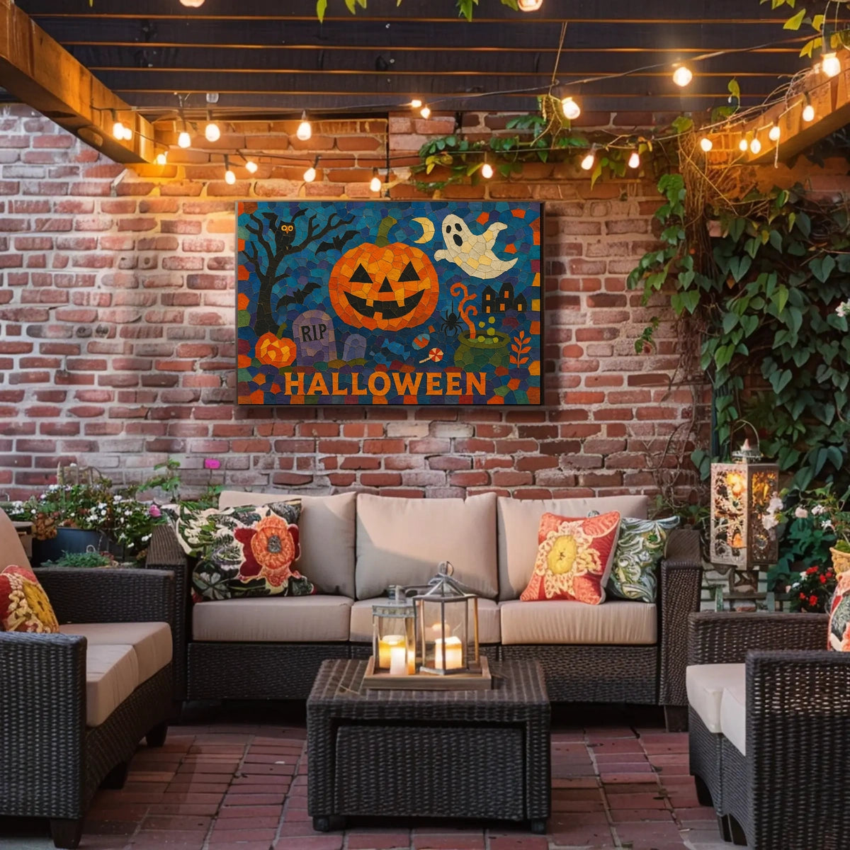 Halloween Mosaic Gothic Collectors Poster