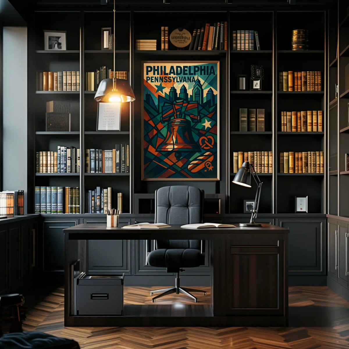 Philadelphia Liberty Bell Abstract Geometric Art Poster