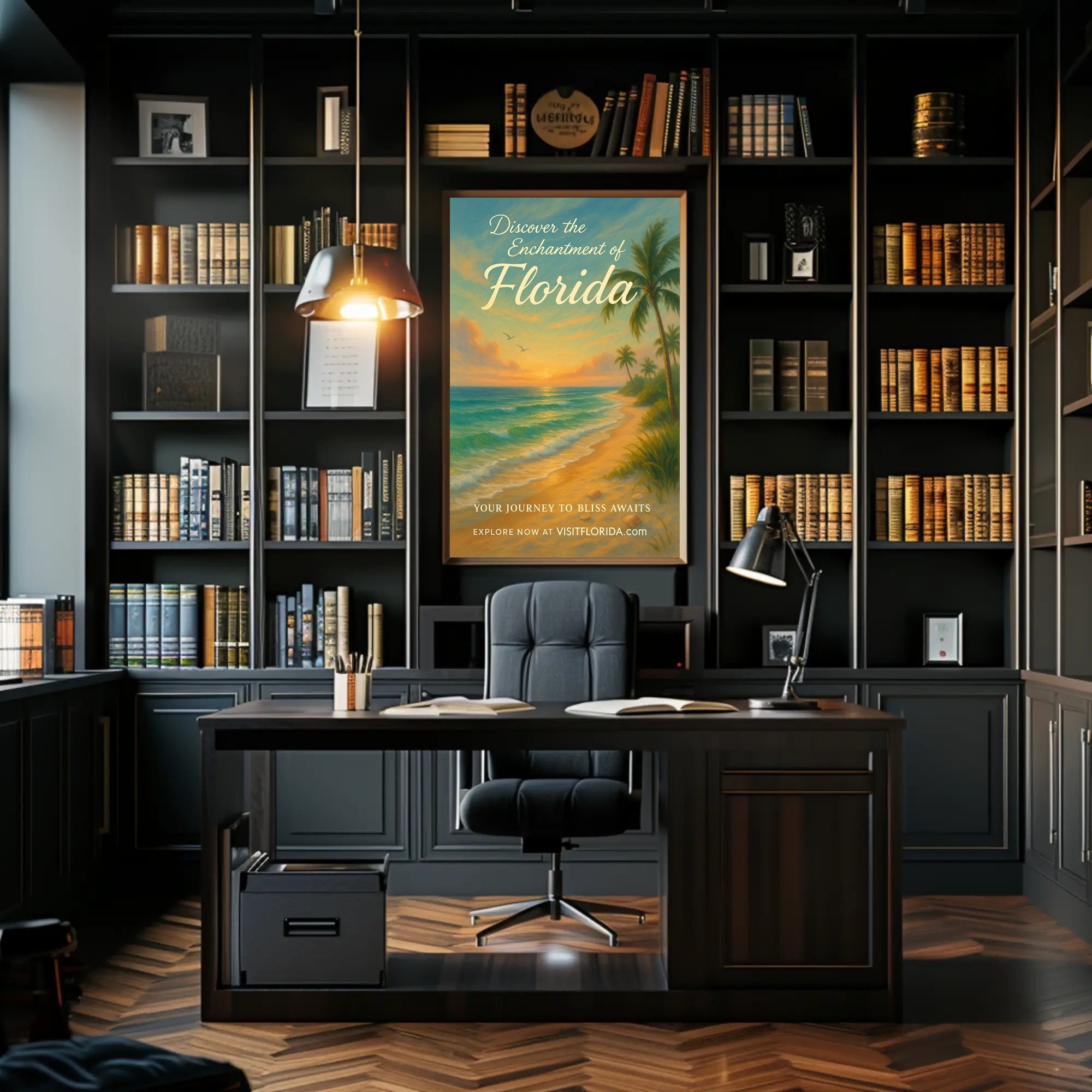 Florida Vintage Travel Poster Print Scenic Beach
