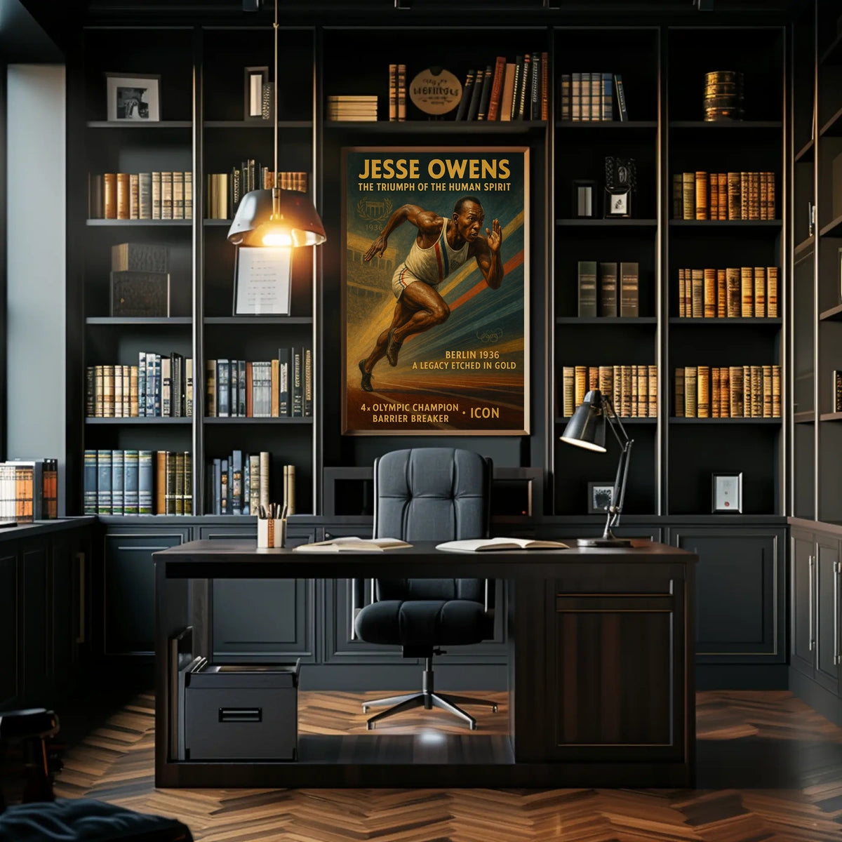 Jesse Owens Berlin Olympics Vintage Art Poster