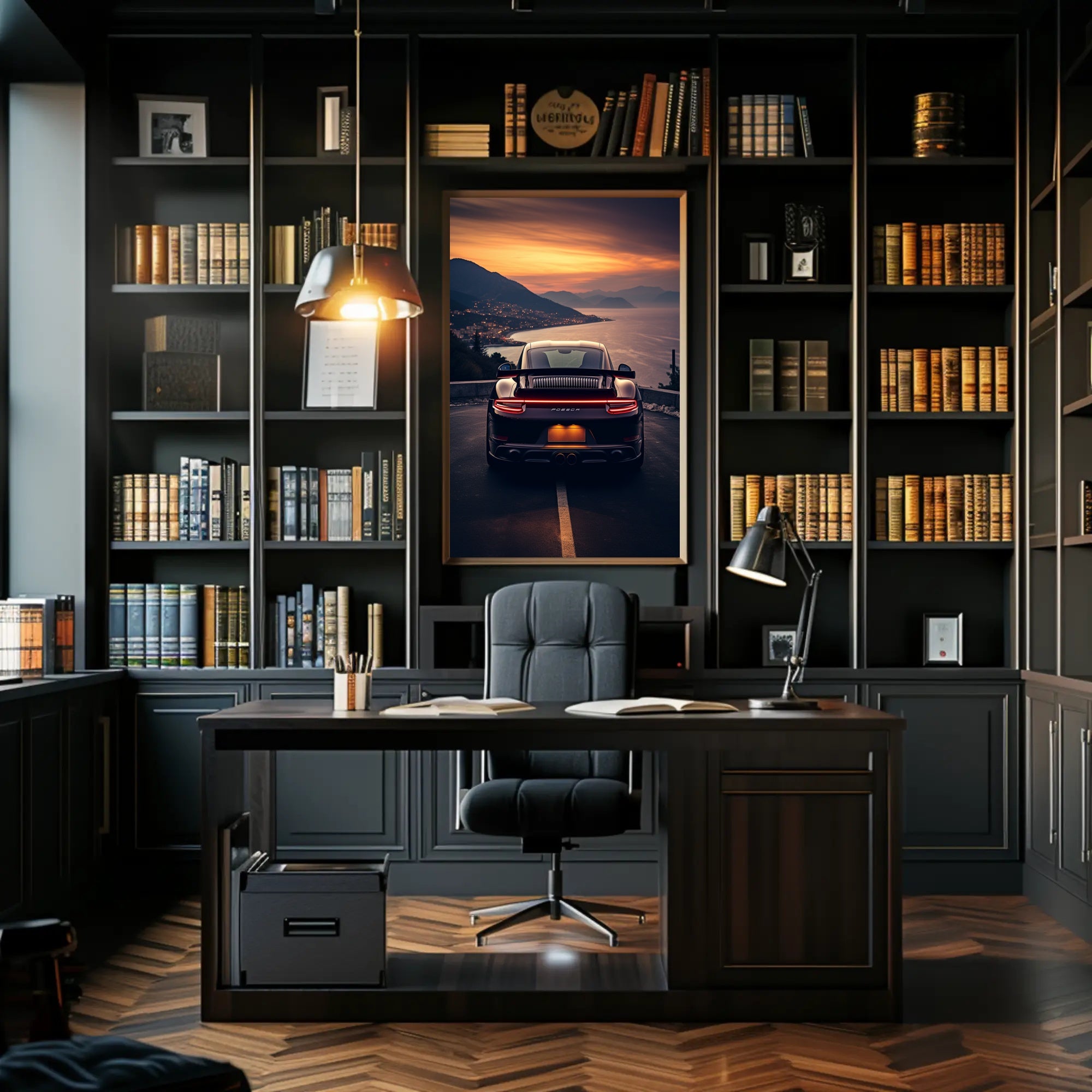 Coastal Drive at Sunset Poster PosterGoat