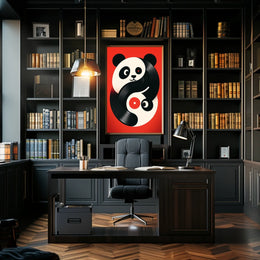 Yin-Yang Panda Vinyl Poster