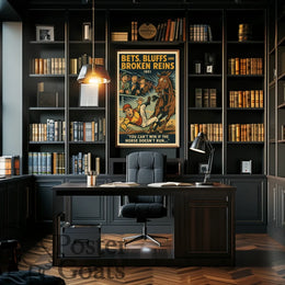 Dramatic Horse Racing Event with Vintage Style Sports Poster