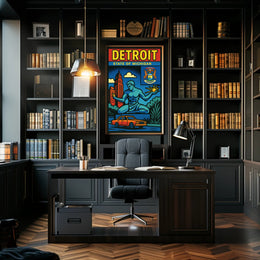 Detroit State of Michigan Poster PosterGoat