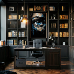 Mystical Blue Eye Dripping Paint Art Poster