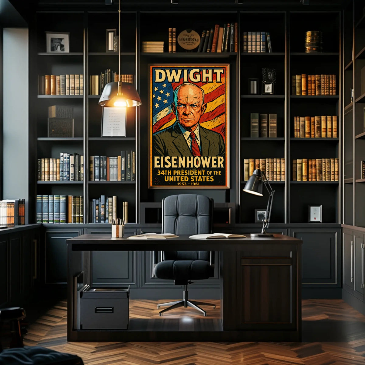 Dwight D Eisenhower 34th President Poster Vintage Wall Art