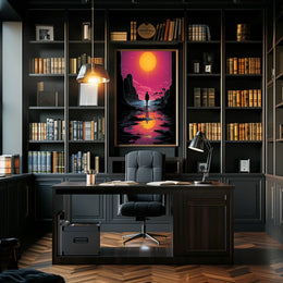 Vivid Sunset Dramatic Silhouette Art Poster - Artistic Poster