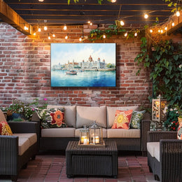 Serene Waterfront Architecture Poster