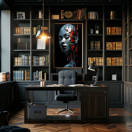 Futuristic Abstract Human AI Art Poster Print