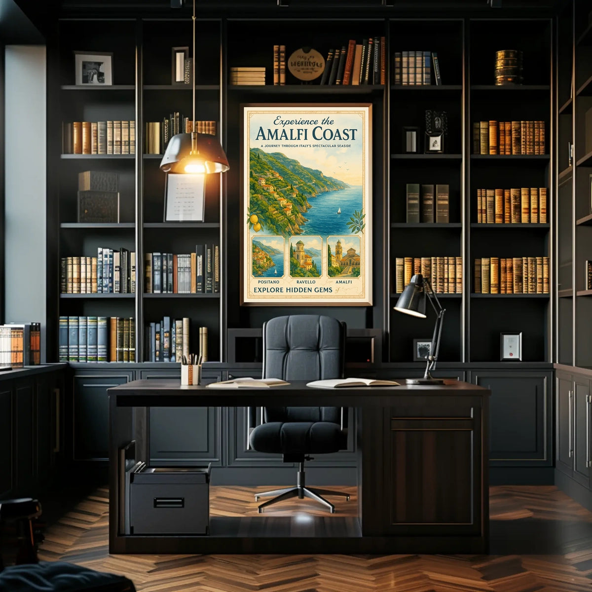 Amalfi Coast Vintage Travel Poster: Explore Hidden Gems