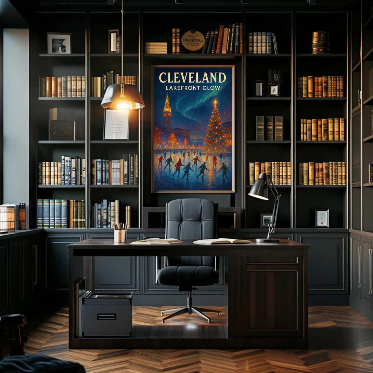 Cleveland Lakefront Glow Poster