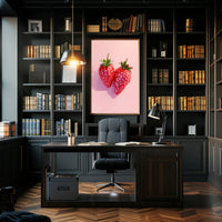 Strawberries in Geometric Design Abstract or Artistic Poster PosterGoat