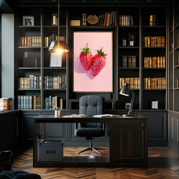 Strawberries in Geometric Design Abstract or Artistic Poster PosterGoat
