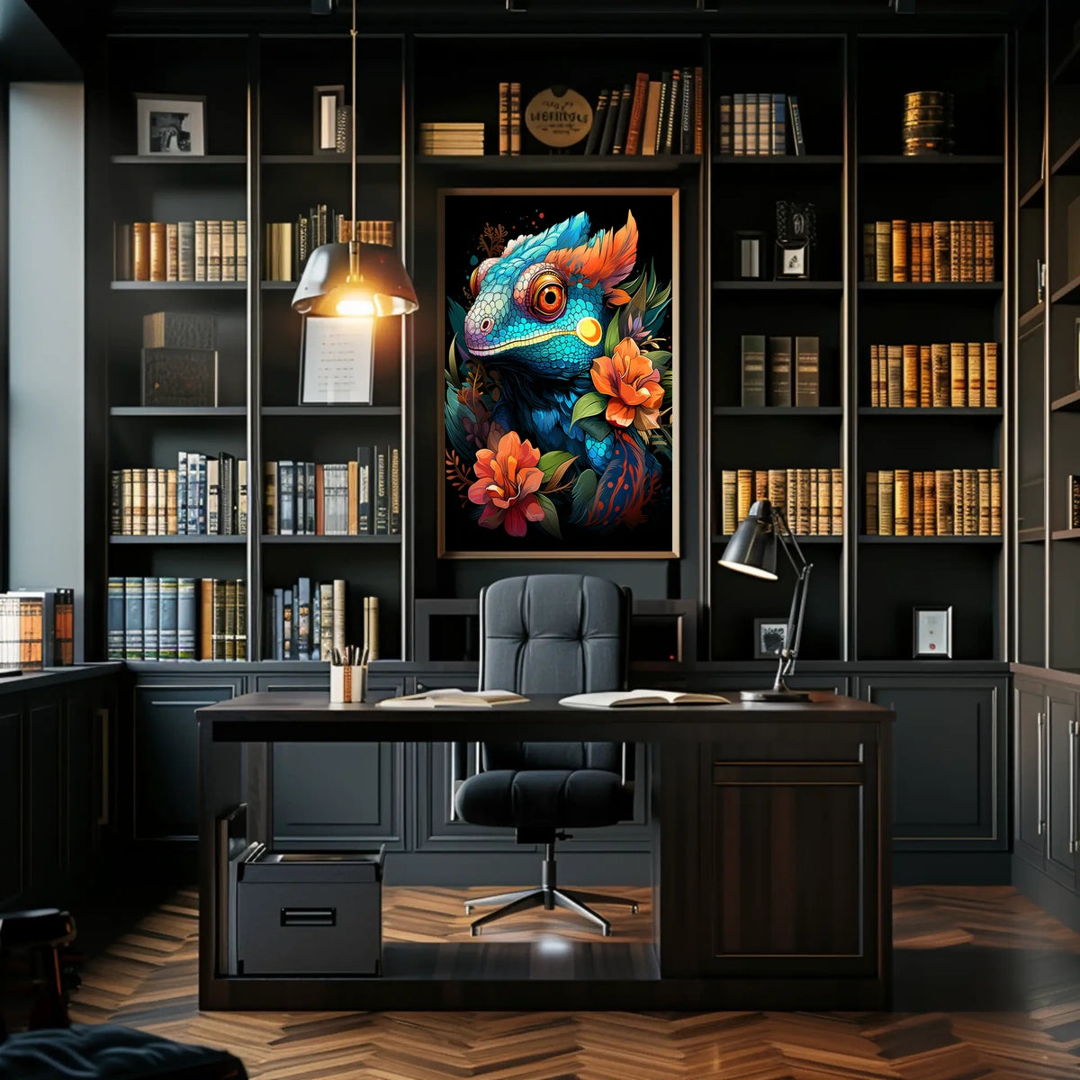 Vibrant Chameleon Fantasy Poster